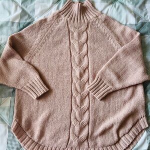 Cozy Pink Cable Knit Sweater
